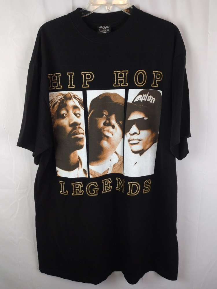 Flying Horse Hip Hop Legends Men’s T Shirt Biggie Smalls Eazy E Tupac Size 3XL