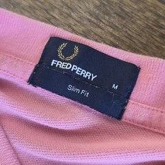 Fred Perry Polo Shirt Mens M Pink Slim Fit Twin Tipped Mod Ska Laurel M3600