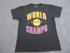 UNKNWN Shirt Mens Small Black World Champs Basketball Graphic Tee Made In USA