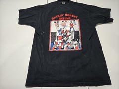 Vintage 90s Rockin’ Robert Reigns XL T-Shirt Rock Band Black Single-Stitch Tee