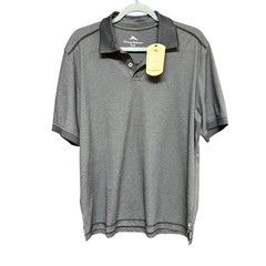 Tommy Bahama Polo Shirt Mens Medium Black ST226363TX Moisture Wicking NWT