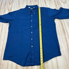 True Vintage Beau Brummel Prem Press Button Shirt Blue Fade 17-34 Long Sleeve