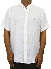 Polo Ralph Lauren Short Sleeve Classic Fit Linen Solid Button-Down Shirt w/ Pony