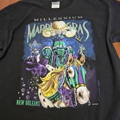 Vintage 2000 Michael Hunt New Orleans Mardi Gras Armored Knight And Horse Tee XL