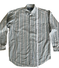 POLO Ralph Lauren Shirt Striped Button Up Medium M Long Sleeve Faded Green Tan