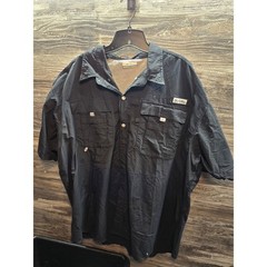 Columbia PFG Bahama II Short Sleeve Fishing Shirt Mens XXL Black UPF 30 Vent