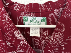 NWT New TWO PALMS Hawaiian 100% Rayon Red Hawaii Sites Button Front Shirt Large