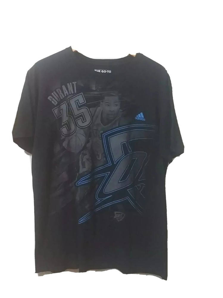 Adidas The Go To Tee Mens L Black Crew Neck Short Sleeve Cotton Durant 35