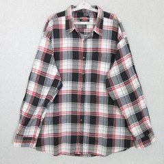 American Fusion Gear Shirt Mens 4XL Plaid Long Sleeve Button Down Red Black Gray