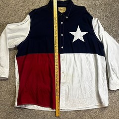 Wrangler Texas Flag Western Shirt Men’s 3XL Big Long Sleeve Red White Blue