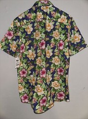 $49.50 Club Room Men Tropical Floral Crush Poplin Button Down Shirt Multicolor M