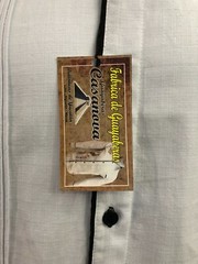 Men’s Guayabera White Wedding Dress Shirt With Black Flower Double Embroidery