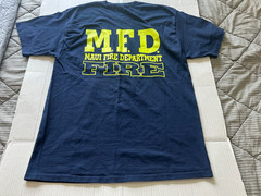 MAUI ,HI FIRE DEPT. M- L DARK BLUE SHORT SLEEVE T-SHIRT.SEE DESCRIPTION BELOW
