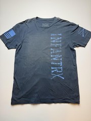 Grunt Style Shirt Mens Large Gray Infantry Flag Graphic Tee Military Patriotic