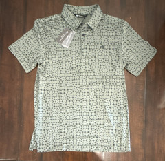 TravisMathew Men’s Green Global Entry Short Sleeve Golf Polo Shirt Sz Medium