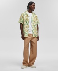 Mode of One Relaxed-Fit Printed Button-Up Camp Shirt Men’s L Neo Natural S/S