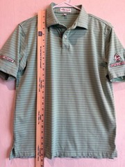 Peter Millar Seaside Wash Green Stripe Short Sleeve Golf Polo Shirt Size: Medium