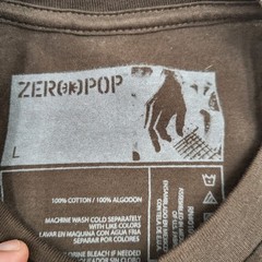 y2k Zero Pop Graphic Tee Large Dark Brown- Very Good !