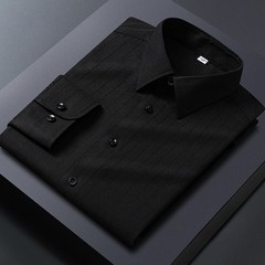 Mens Dress Striped Shirts Formal Business Long Sleeves Buttons Casual Shirts