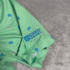 Straight Down Performance Polo Shirt Men Medium Green Palm Tree Golf Athletic