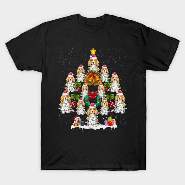 Funny Beagle Dog Christmas Tree Holiday Xmas Black Unisex S-234XL T-Shirt