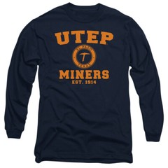 University of Texas At El Paso Adult Long Sleeve T-Shirt Circle, Navy, S-3XL