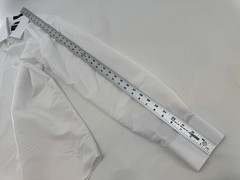 Omega Italy Dress Shirt 16-16.5 34/35 White Poly Slim Fit Long Sleeves YGI Y5-44