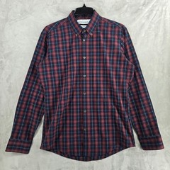 Mizzen+Main Leeward Mens Large Trim Fit Button Down Plaid Dress Shirt