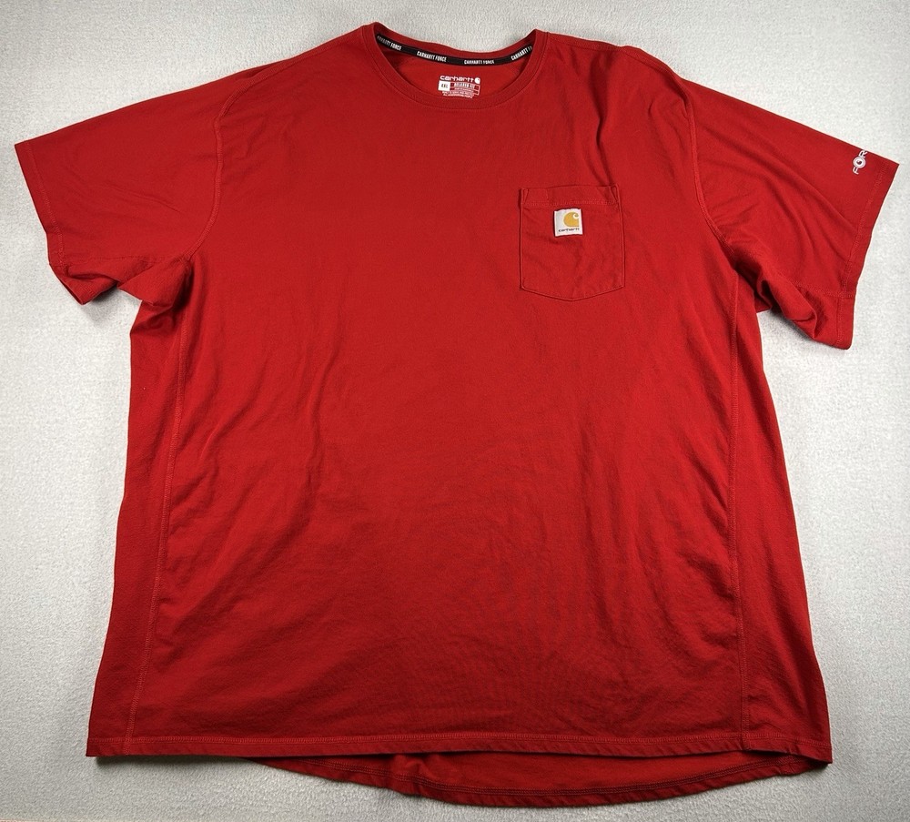 Carhartt Force Relaxed Fit Pocket T-Shirt Mens 4XL Red Short Sleeve Work Tee