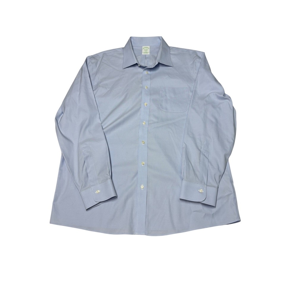 Brooks Brothers Slim Fit Non-Iron Stretch Supima Cotton Dress Shirt Mens 17-35
