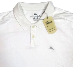 TOMMY BAHAMA WHITE BLUE GRAY CORAL COTTON BLEND SOFT TOUCH EASY CARE POLO SHIRT