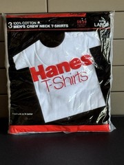 New 1987 Vintage 3-Pack Hanes T-Shirts Men’s Large White Crewneck Single Stitch