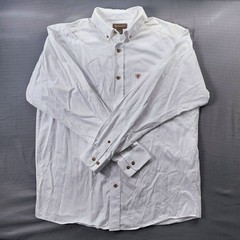 Ariat Men’s Size L White Solid Twill Classic Long Sleeve Button-Up Shirt