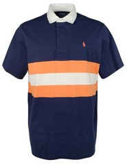 POLO RALPH LAUREN mesn Classic Rugby Polo Shirt Short Sleeves Large Navy