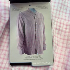 Huk Santiago LS Fishing Shirt Mens Small Pink Check NXTLVL Performance NEW