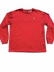 Vintage Fila F1 Ferrari Long Sleeve Cotton Tshirt Men’s Large Red Streetwear