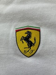 Ferrari Scuderia Ferrari Men’s L White Cotton Polo Embroidered Logo