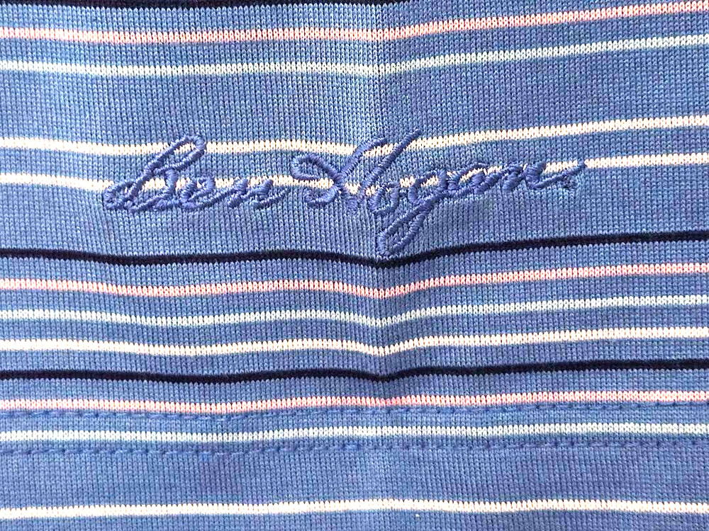 Ben Hogan Classic Casual Polo Shirt Men’s- XL Golf Shirt Striped Pink/ Navy/Blue