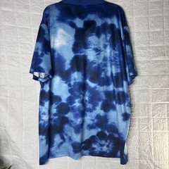 Men’s XL Blue Tie Dye Performance Golf Polo Shirt Stretch Polyester Spandex
