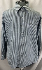 Arrow Bradstreet Mens 17.5 34/35 Lot Of 2 Striped Long Sleeve Shirts Cotton/poly