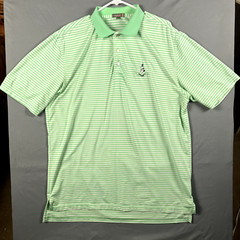 Peter Millar Summer Comfort E4 Polo Shirt Performance Golf Green Mens L