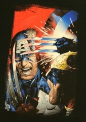Marvel Shirt Adult Large 42/44 Wolverine Captain America Black with Graphics
