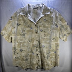 Vtg Rhymes Mens Large Button Up Hawaiian Shirt Relaxed 90s
