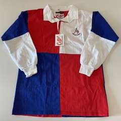 NEW Cotton Traders Long Sleeve Cut & Sew Color Block Polo Rugby Shirt Men’s L