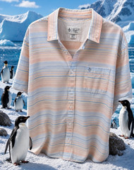Original Penguin Men’s 2XL Short Sleeve Button-Up Shirt Striped Multicolor
