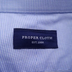 Proper Cloth Dress Shirt Mens 16 34 Regular Fit Blue White Micro Houndstooth