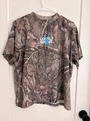 Lonely Ghost x Dutch Bros Camo Graphic T-Shirt Size Small EUC