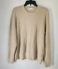 Sandro Paris Mens Textured Rice Stitch Knit Sweater Wool Acrylic Beige Size XXL