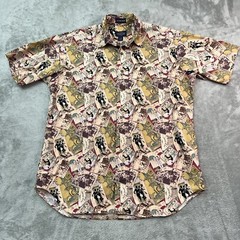 Kenneth Gordon Heirloom Shirt Mens Sz L New York Roaring 20s Print Made In USA