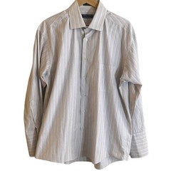 Roberto Villini French Cuff Red Black Pin Stripe Dress Shirt 16 1/2 X32-33